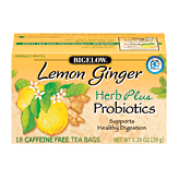 Bigelow Herb Plus lemon ginger tea with probiotics for healthy digestion, caffeine free, 18-bags Full-Size Picture